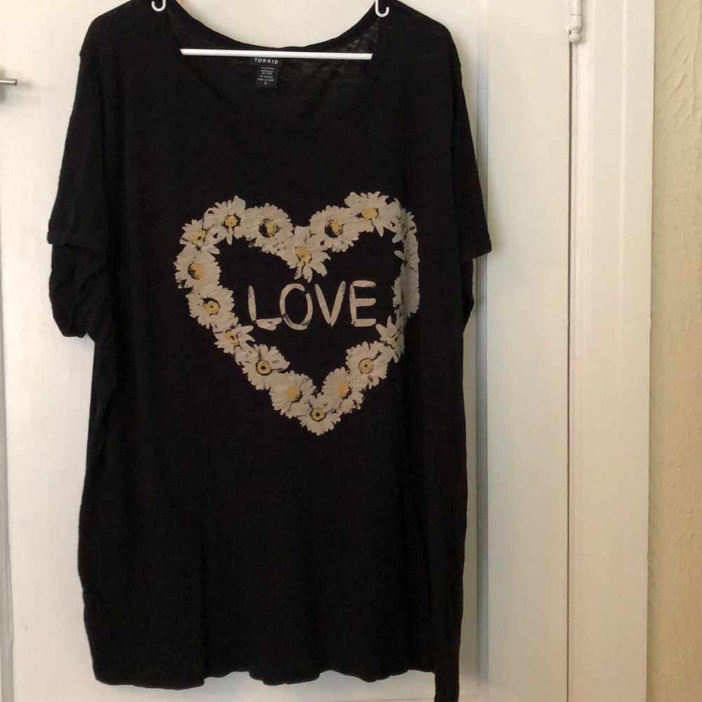 Black shirt with love logo